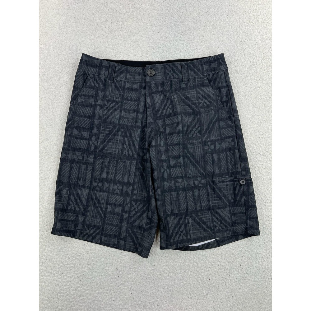 Crazy Shirts Expedition Shorts Mens 30 Gray Chino 10" Inseam Stretch Mesh Lined